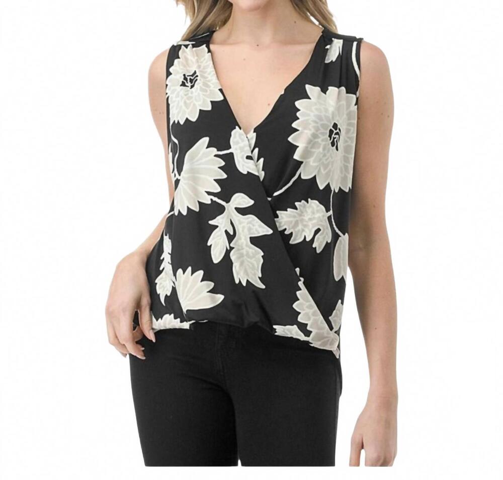 NEW ARIELLA printed tank top in white/black